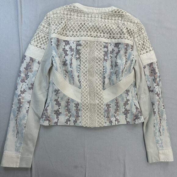 BCBGMAXAZRIA XS White Jacket Full Zip Motorcycle Style - Picture 5 of 7